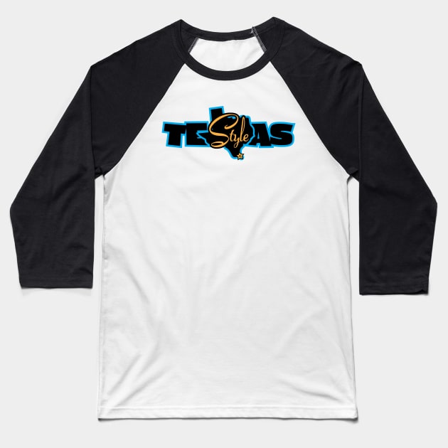 Texas Style Cyan Baseball T-Shirt by CamcoGraphics